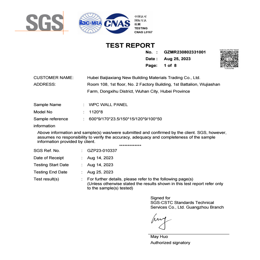 SGS- Flame retardant test report