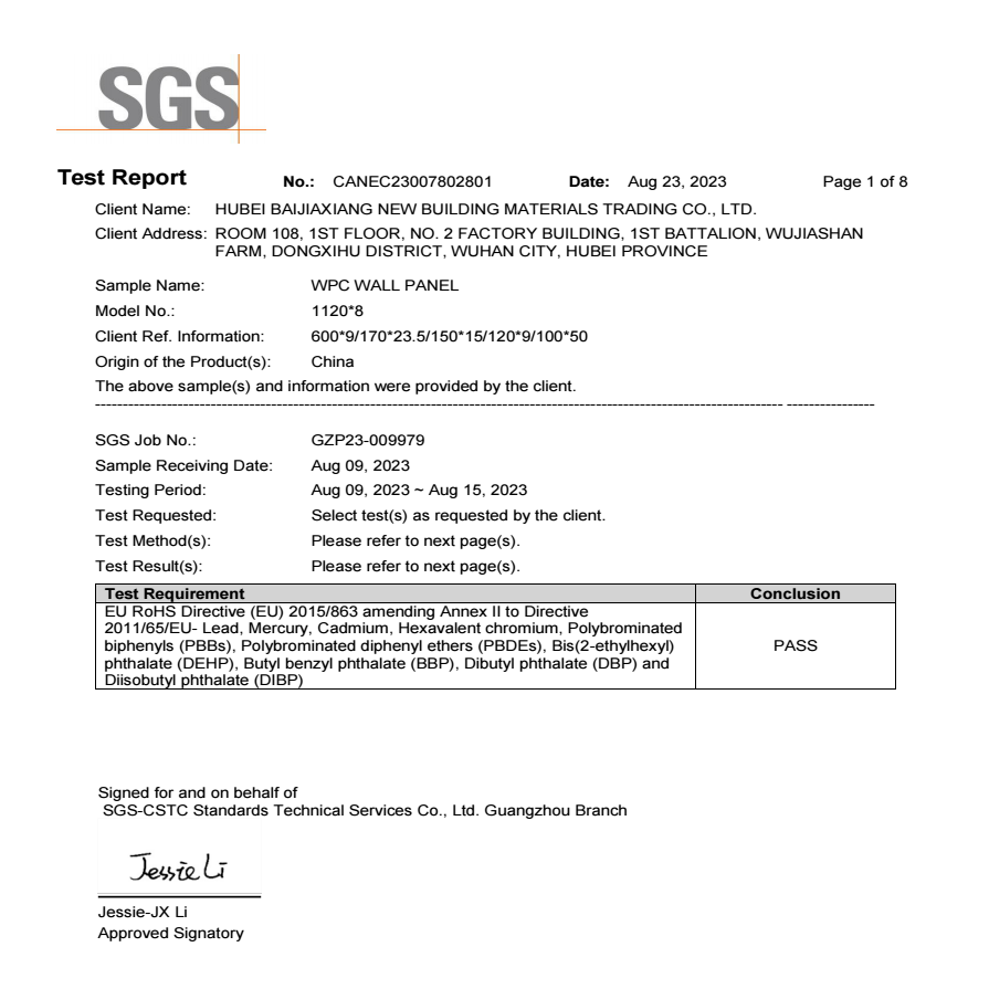 SGS-rohs Environmental protection testing